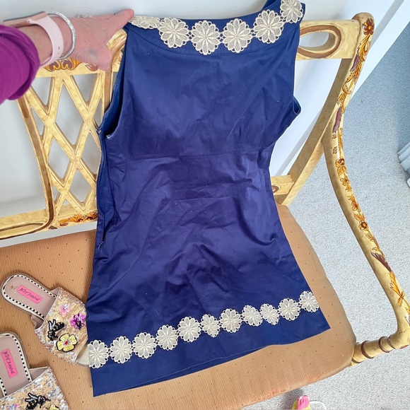 Lilly Pulitzer Navy Gold Embroidered Detail Dress - Picture 3 of 6